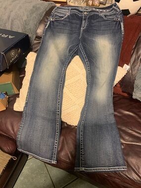 Ariat Blue Bootcut Jeans with Embellished Back Pockets